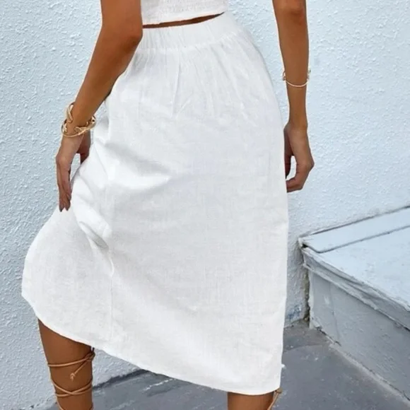 New white button down skirt - Picture 5 of 6